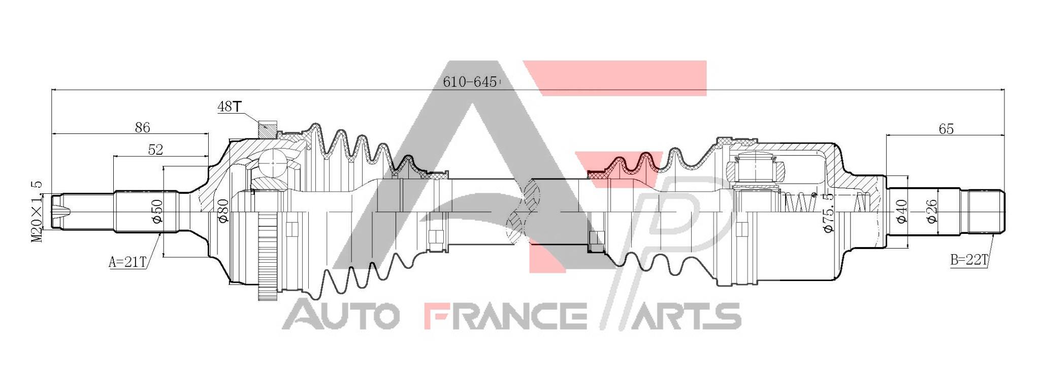 Hnací hriadeľ Auto France Parts