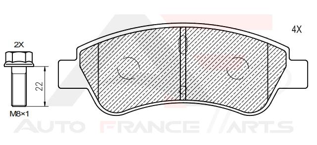 Sada brzdových platničiek kotúčovej brzdy Auto France Parts
