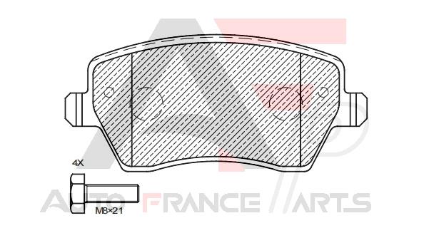 Sada brzdových platničiek kotúčovej brzdy Auto France Parts