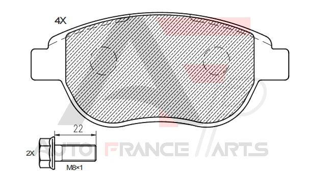 Sada brzdových platničiek kotúčovej brzdy Auto France Parts
