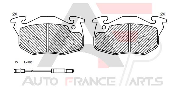 Sada brzdových platničiek kotúčovej brzdy Auto France Parts