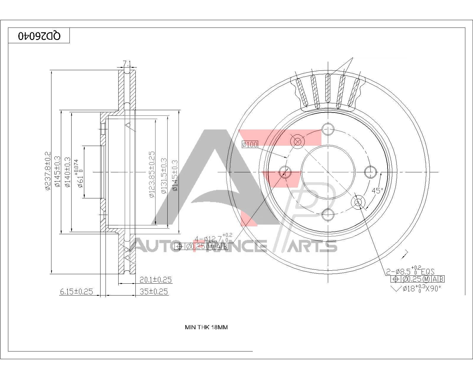 Brzdový kotúč Auto France Parts