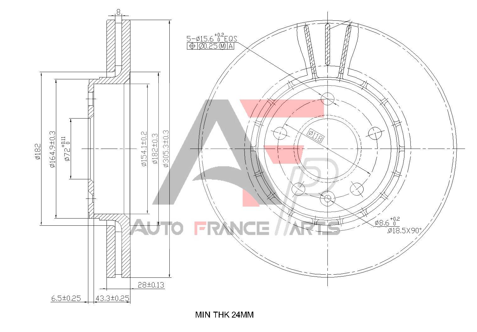 Brzdový kotúč Auto France Parts