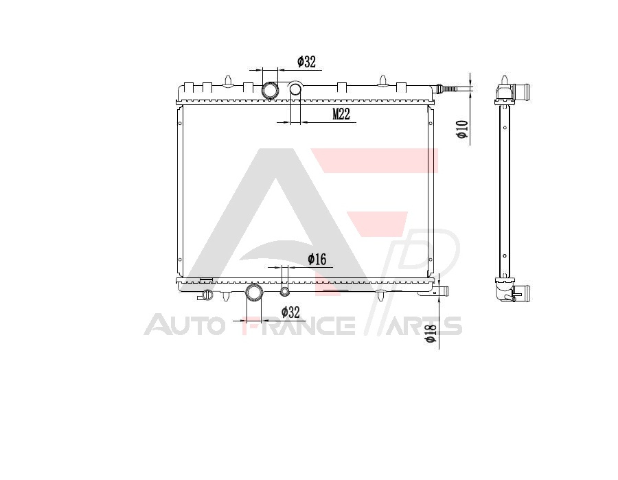 Chladič motora Auto France Parts