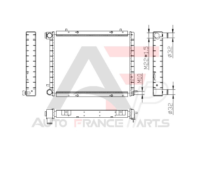 Chladič motora Auto France Parts