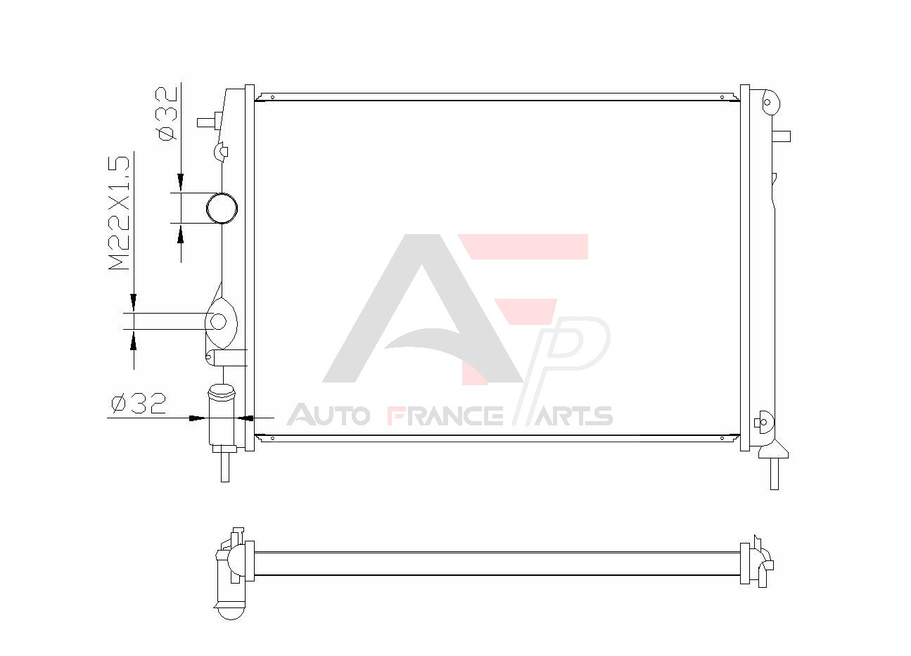 Chladič motora Auto France Parts