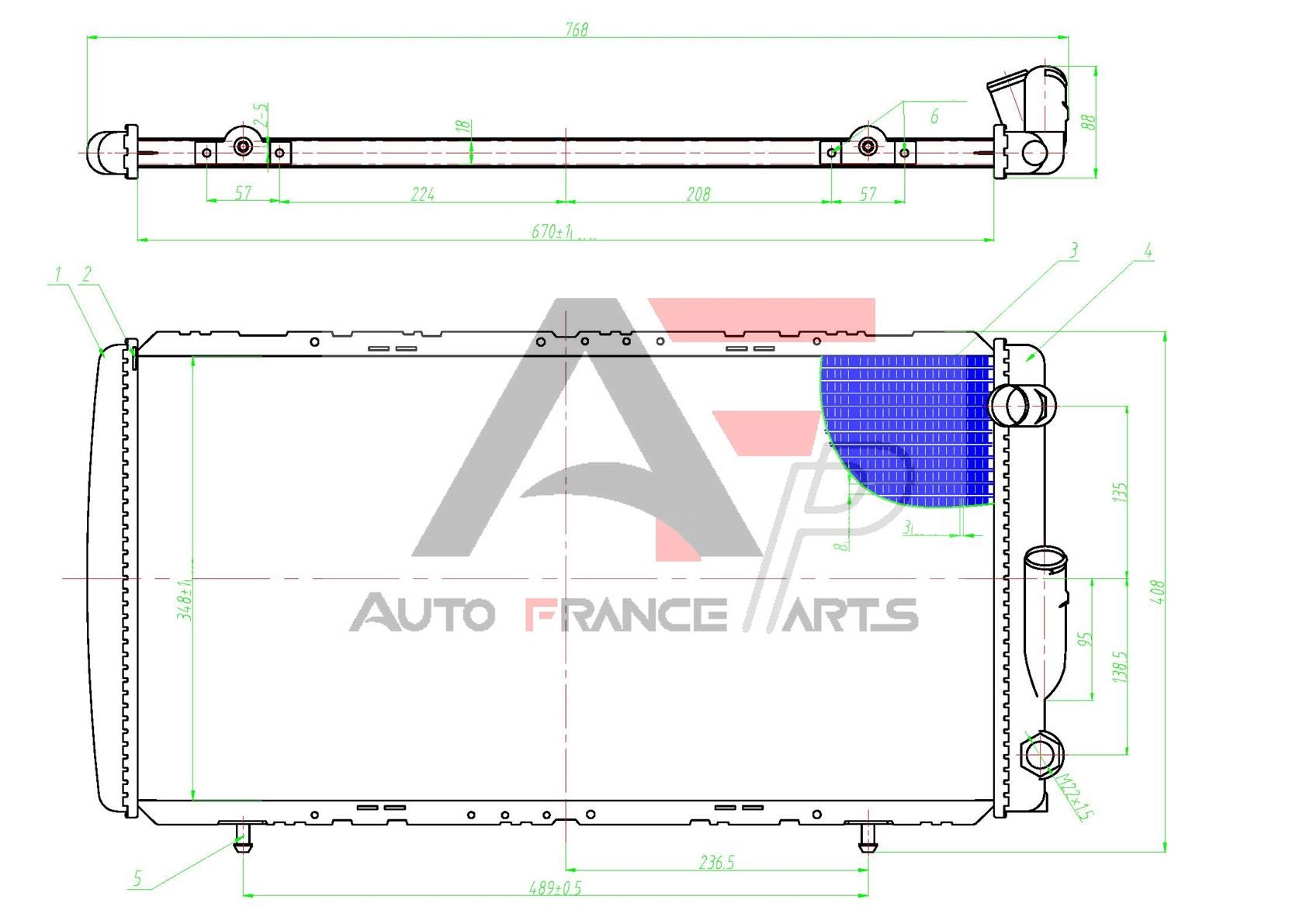 Chladič motora Auto France Parts