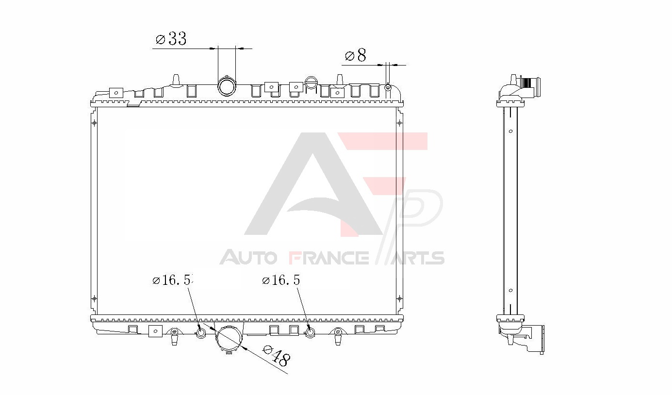 Chladič motora Auto France Parts