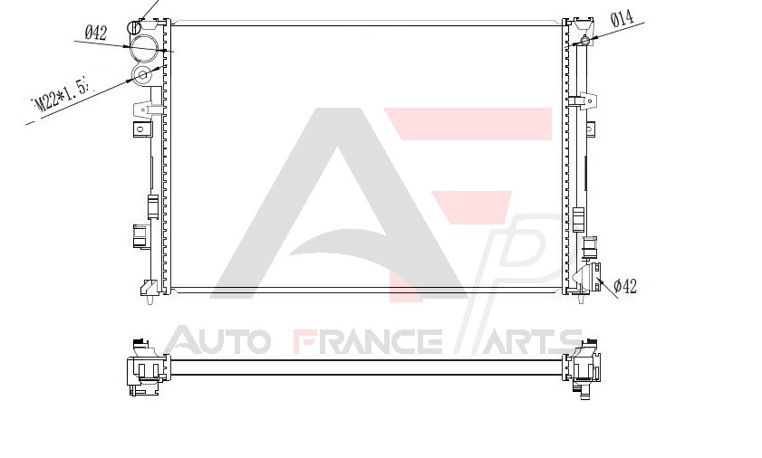Chladič motora Auto France Parts