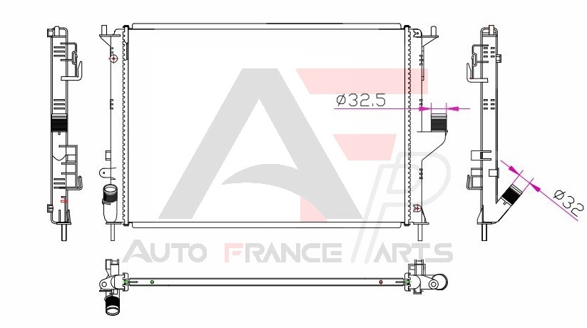 Chladič motora Auto France Parts