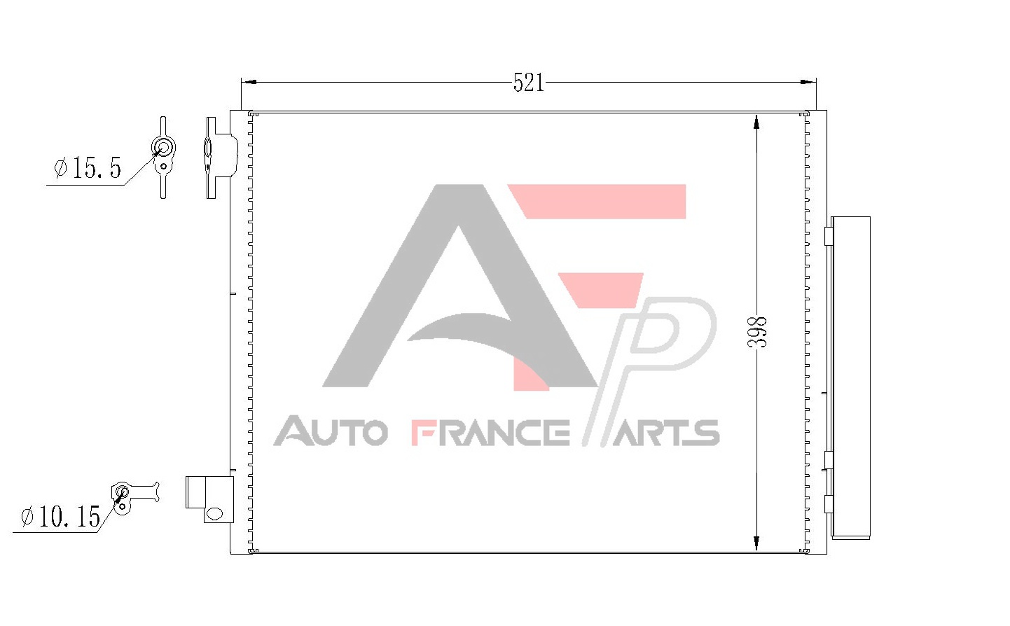 Kondenzátor klimatizácie Auto France Parts