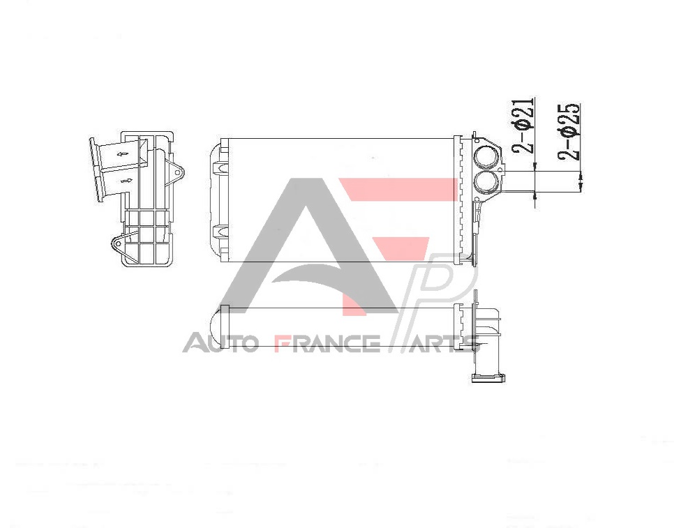 Výmenník tepla vnútorného kúrenia Auto France Parts