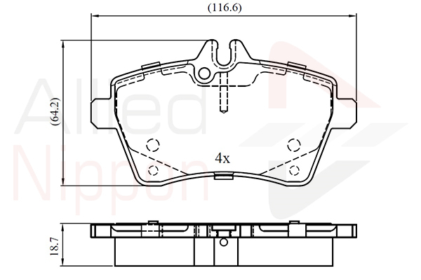 Sada brzdových platničiek kotúčovej brzdy Allied Nippon