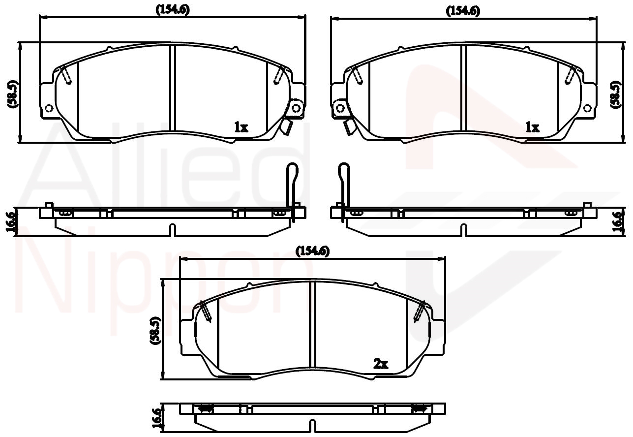 Sada brzdových platničiek kotúčovej brzdy Allied Nippon