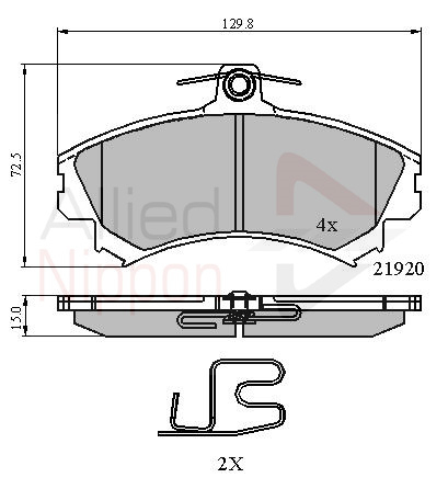 Sada brzdových platničiek kotúčovej brzdy Allied Nippon