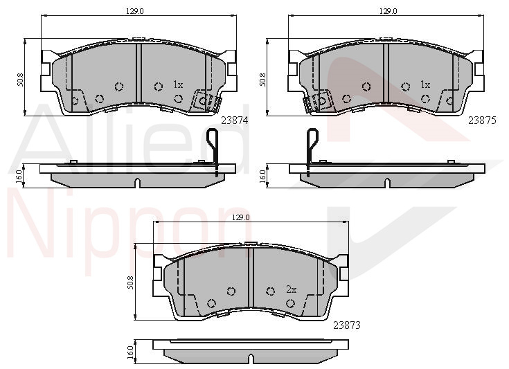 Sada brzdových platničiek kotúčovej brzdy Allied Nippon